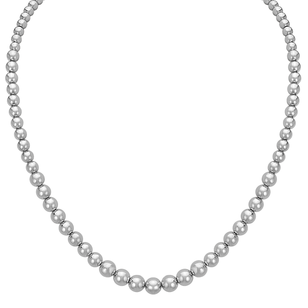 Sterling Silver Ball Bead Necklace (18'')