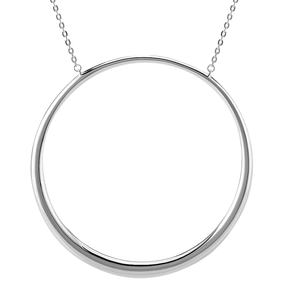 Sterling Silver Circle Necklace (30 in.)