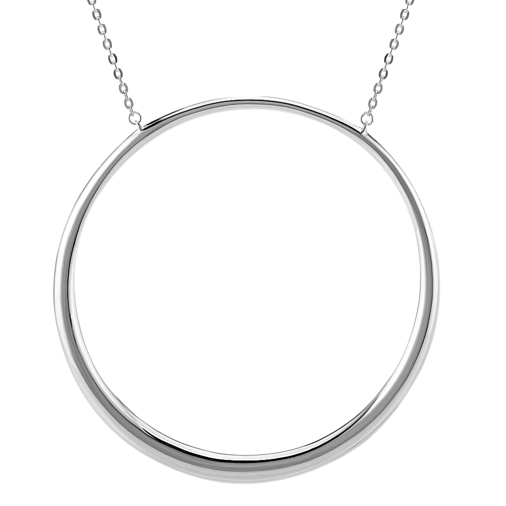 Sterling Silver Circle Necklace (30'')