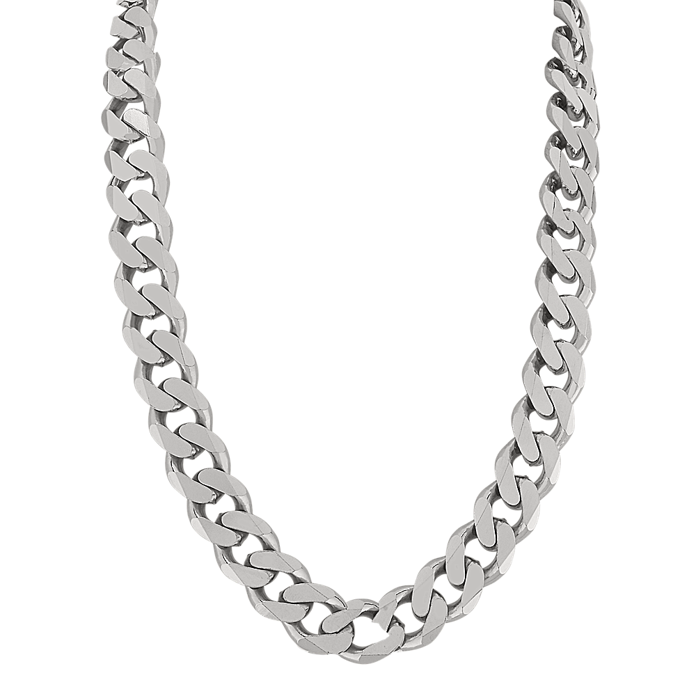 Curb Chain Necklace, Sterling silver