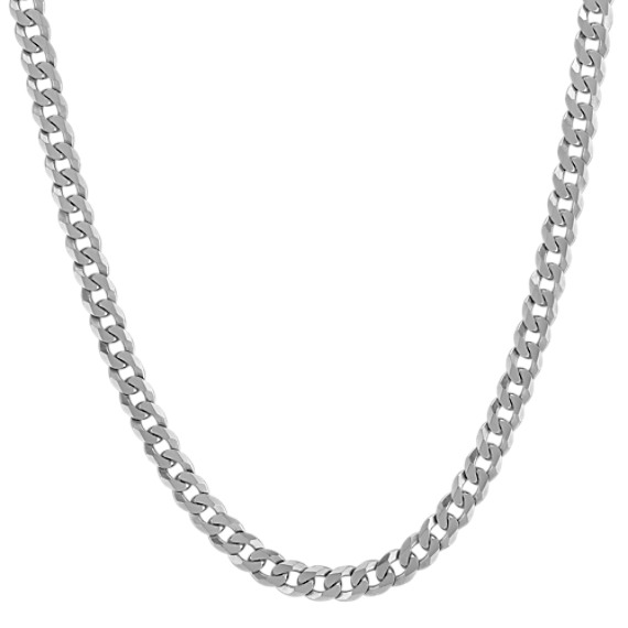 24 inch Mens Sterling Silver Curb Necklace