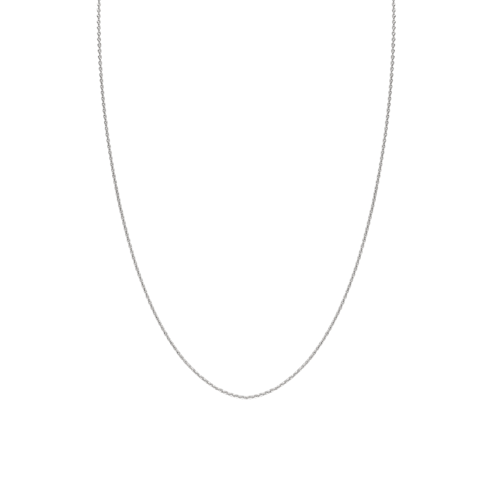 Sterling Silver Diamond Cut Cable Chain (22 in)
