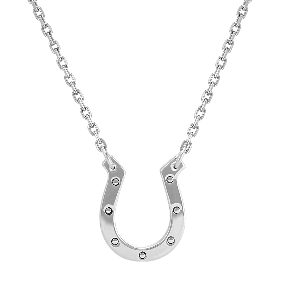 Sterling Silver Horseshoe Necklace (18 in) Shane Co.