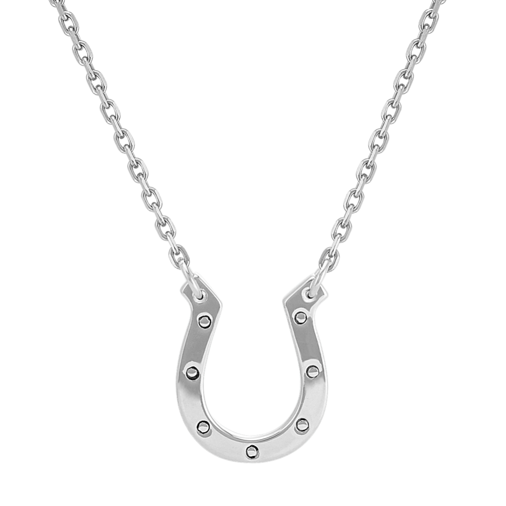 Sterling Silver Horseshoe Necklace (18 in)