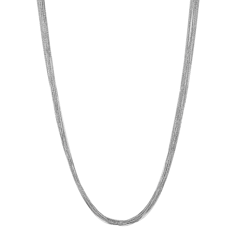 Sterling Silver Layered Chain Necklace (36 in)