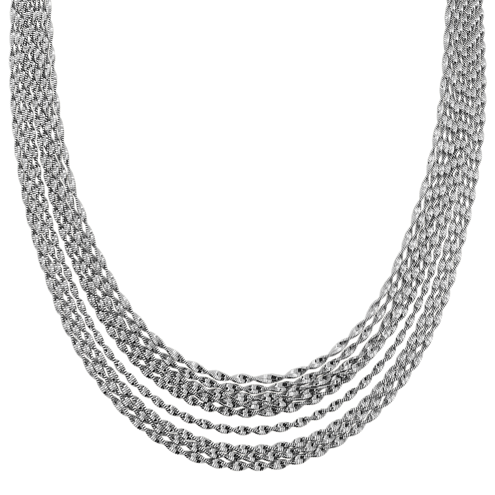 Sterling Silver Layered Necklace (18 in)