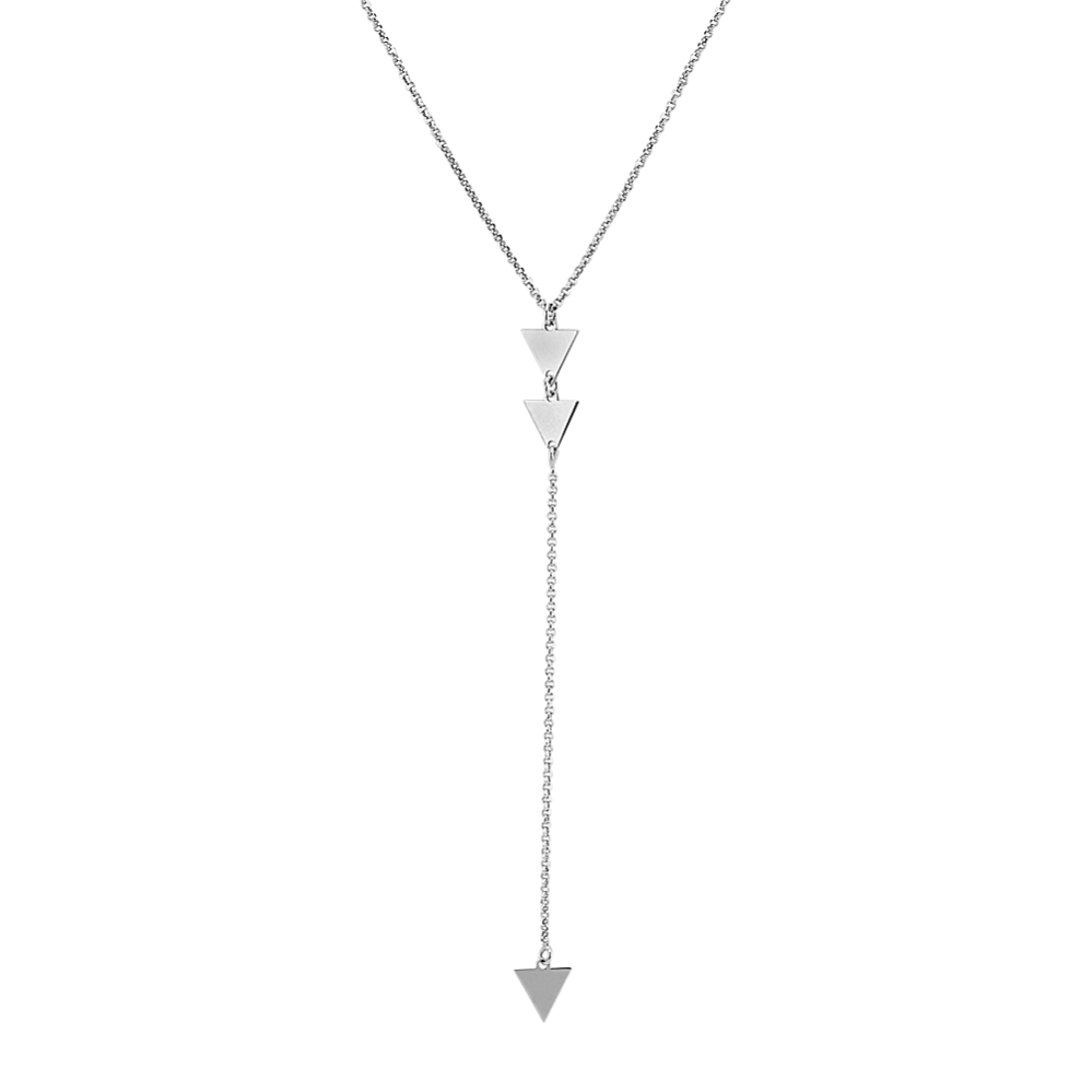 Sterling Silver Necklace with Triangle Accents (24 in)