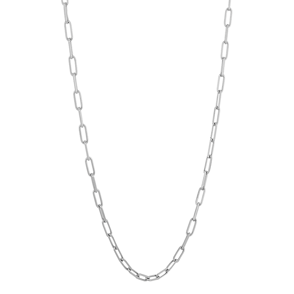 Sterling Silver Paper Clip Chain (24 in) Shane Co.