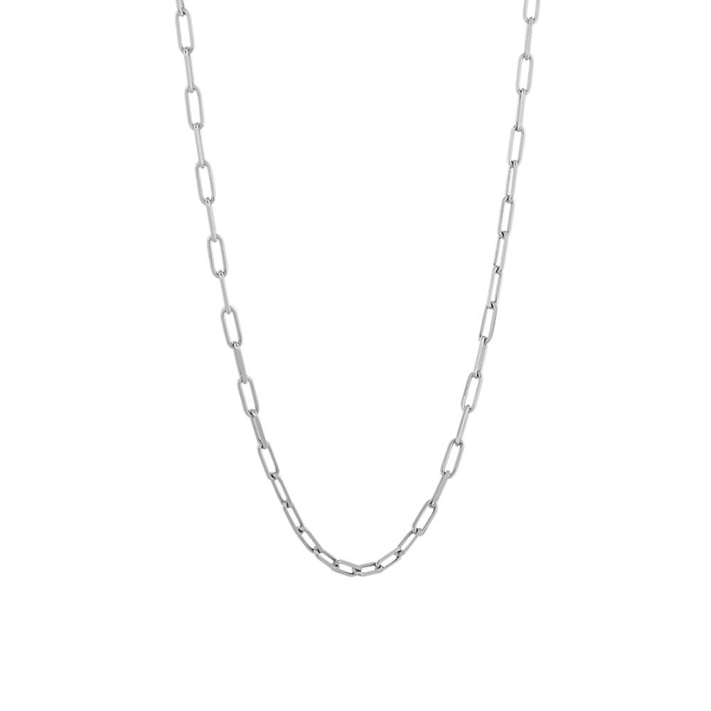 Sterling Silver Paper Clip Chain (24 in) Shane Co.