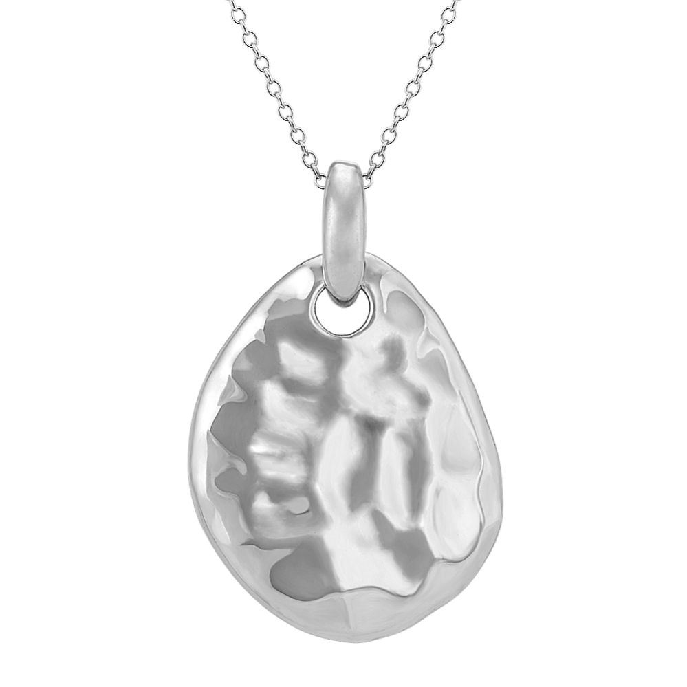 Sterling Silver Pendant with Hammered Finish (20'')