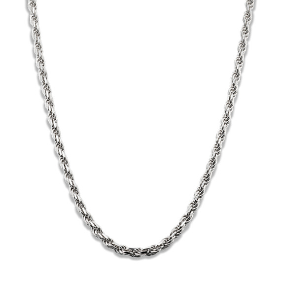 24 inch Mens Sterling Silver Rope Necklace