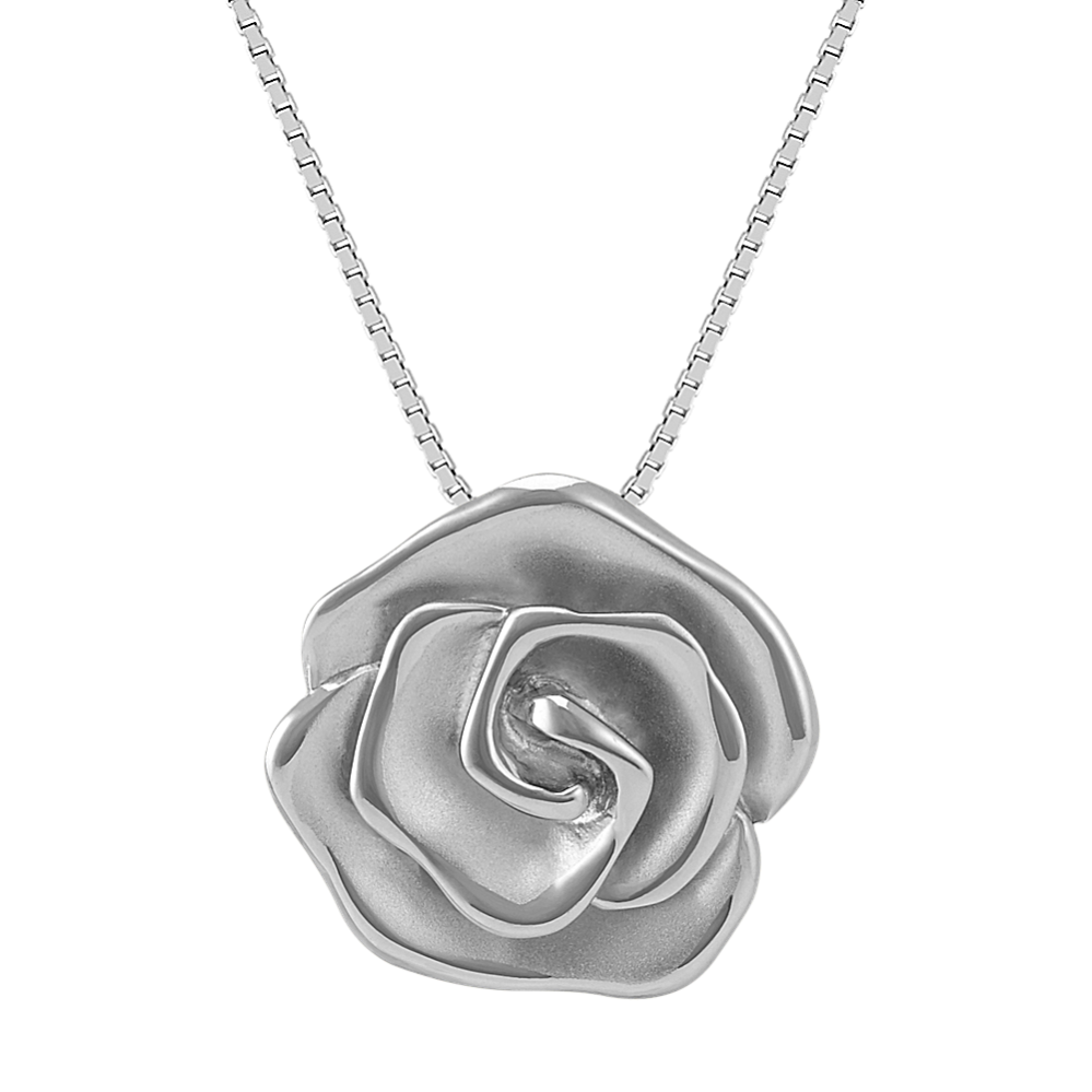 Edith Rose Pendant in Sterling Silver (20'')