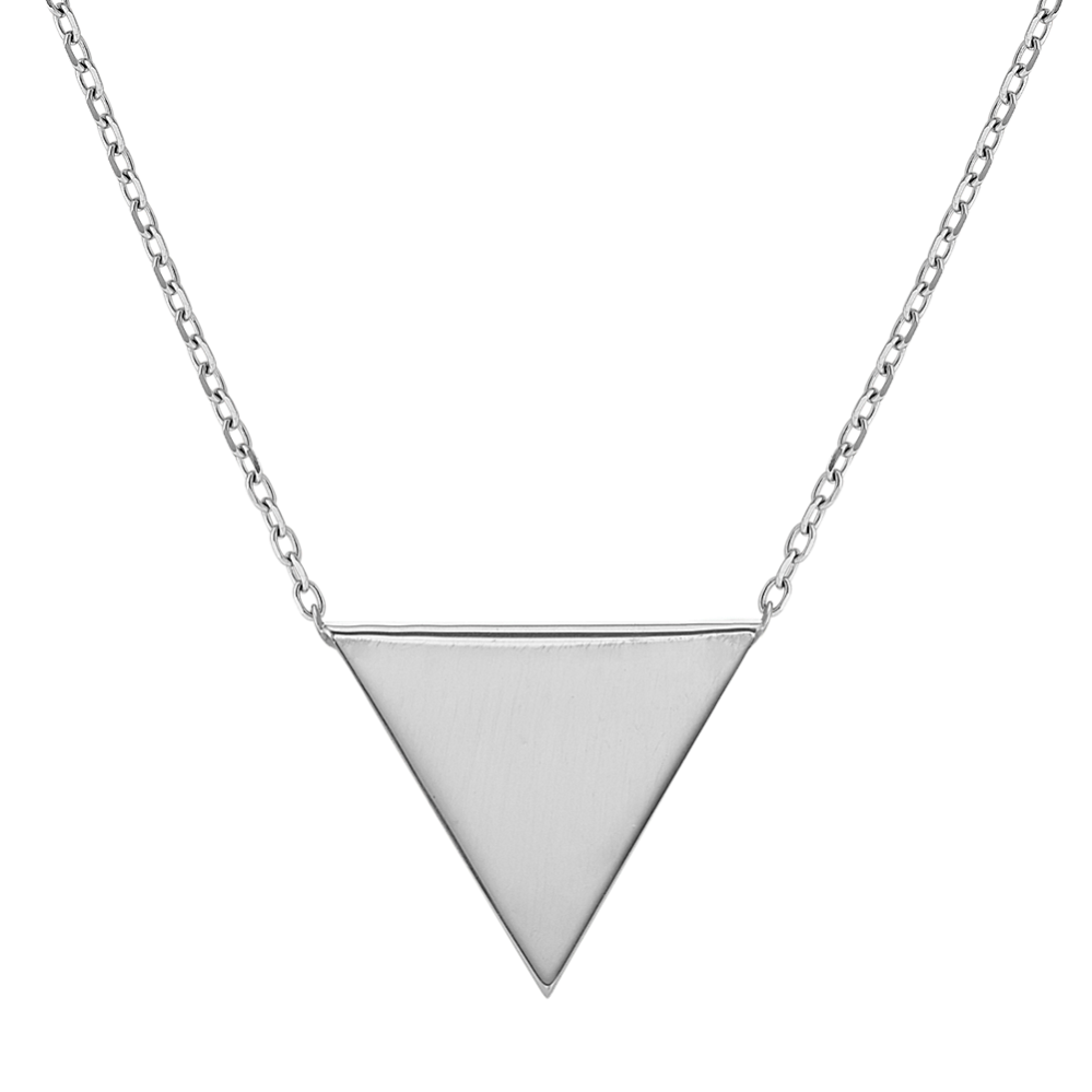 Sterling Silver Triangle Necklace (18 in)