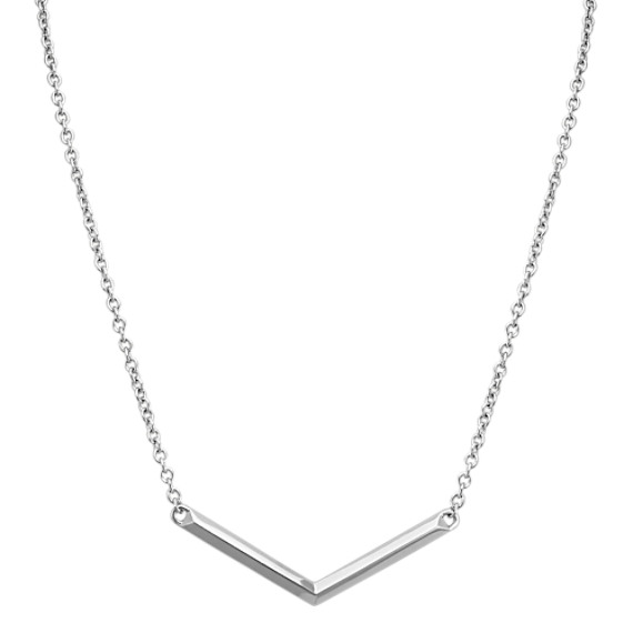 Silver V Necklace 