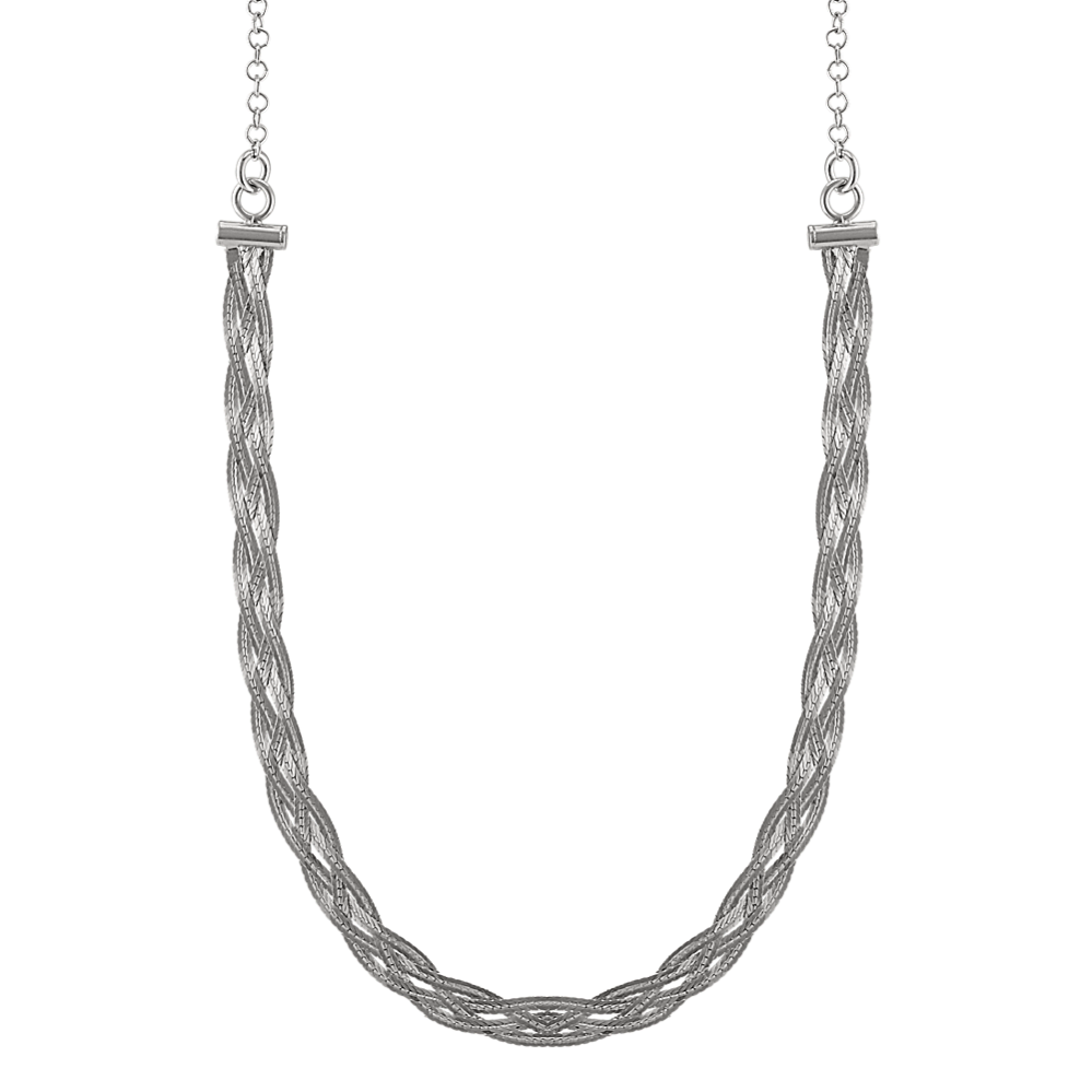 Sterling Silver Woven Choker Necklace (16'')