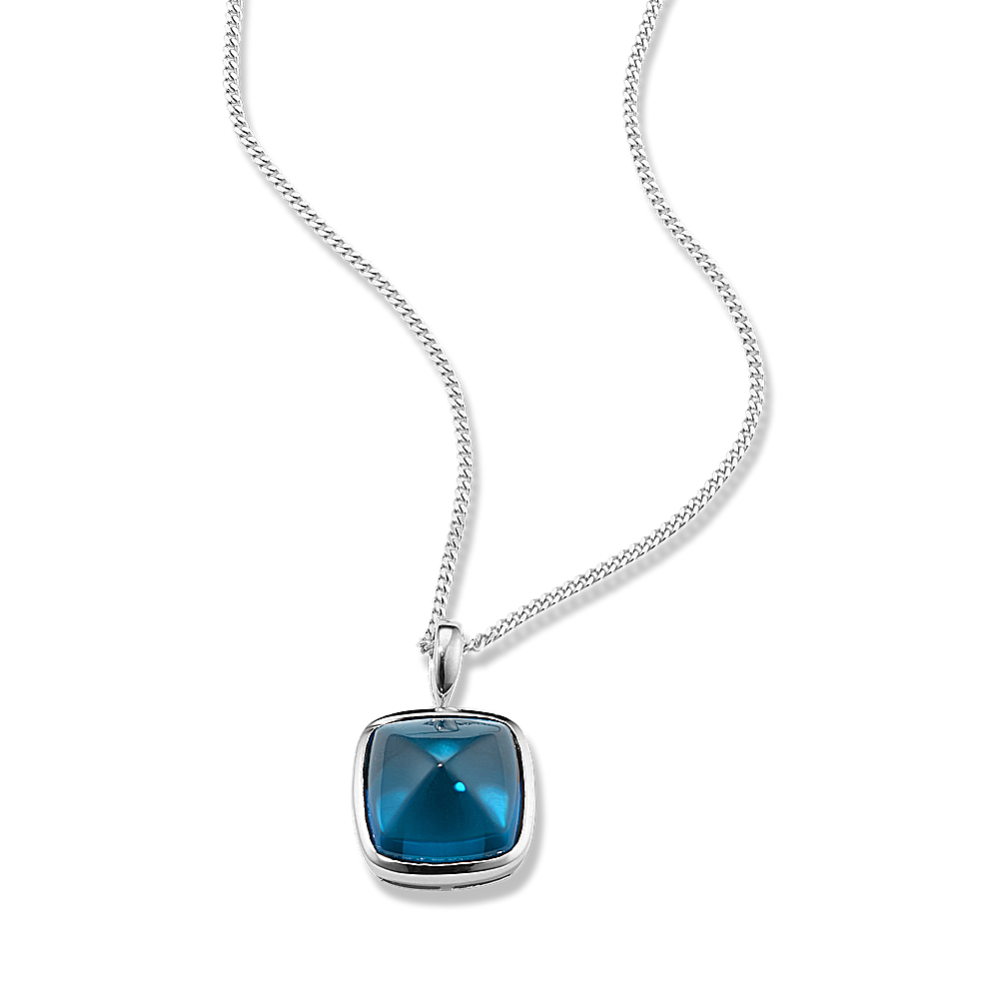 Sugarloaf Blue Topaz Pendant - Sterling Silver