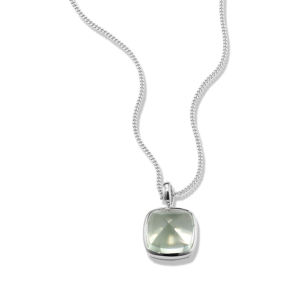 Sugarloaf Green Quartz Pendant - Sterling Silver