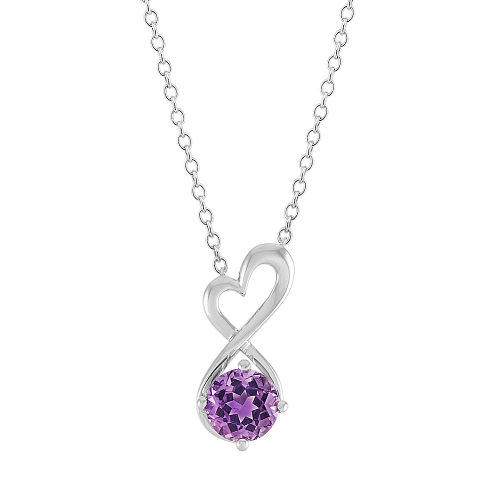 Suzette Amethyst Infinity Heart Pendant