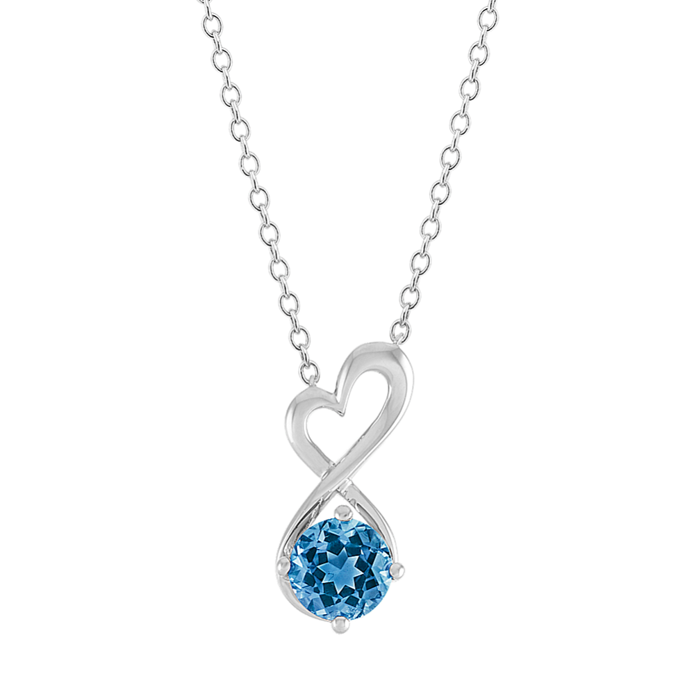 Suzette Blue Topaz Infinity Heart Pendant