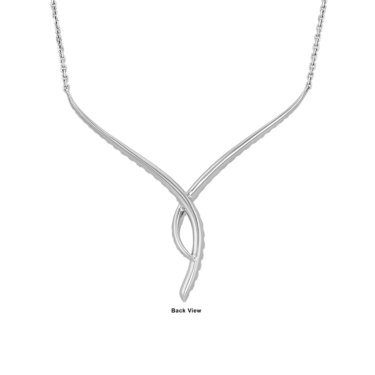 Canon Twist Natural Diamond Necklace in 14K White Gold (18 in)