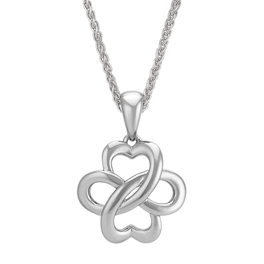 Swirl Heart and Infinity Pendant in Sterling Silver (18 in)