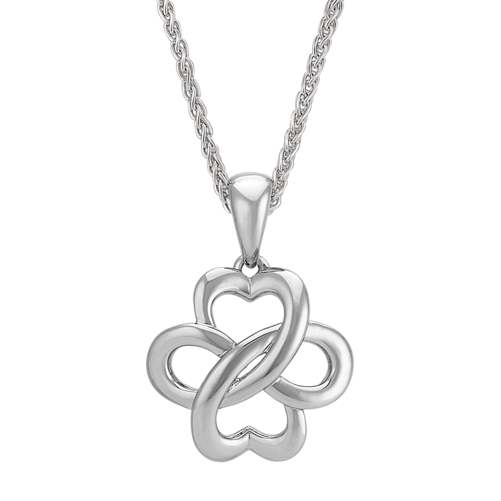 Swirl Heart and Infinity Pendant in Sterling Silver (18'')