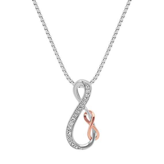Swirl Infinity Diamond Pendant In 14k White And Rose Gold 18 Swirl Infinity Diamond Pendant In 14k White And Rose Gold 18