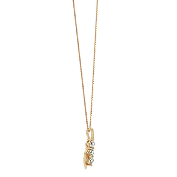 Swirling Three Stone Diamond Pendant In 14k Yellow Gold 18 Shane Co - Three Tier Diamond Pendant