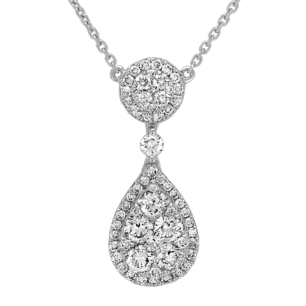 Teardrop Diamond Cluster Necklace (18 in)