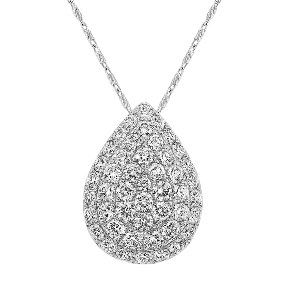 Teardrop Diamond Cluster Pendant (18'')