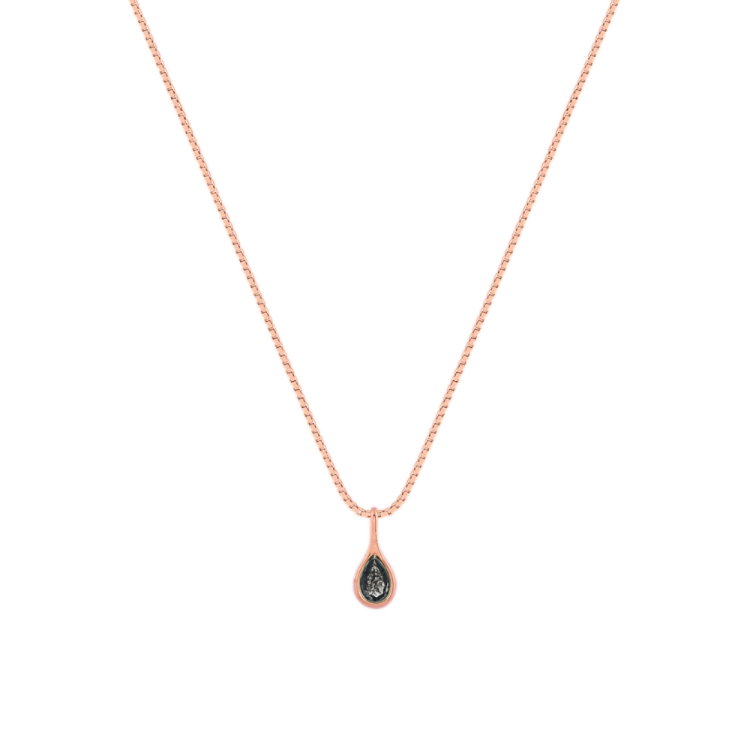 Aziza Teardrop Pepper Natural Diamond Pendant in 14k Rose Gold (18 in)