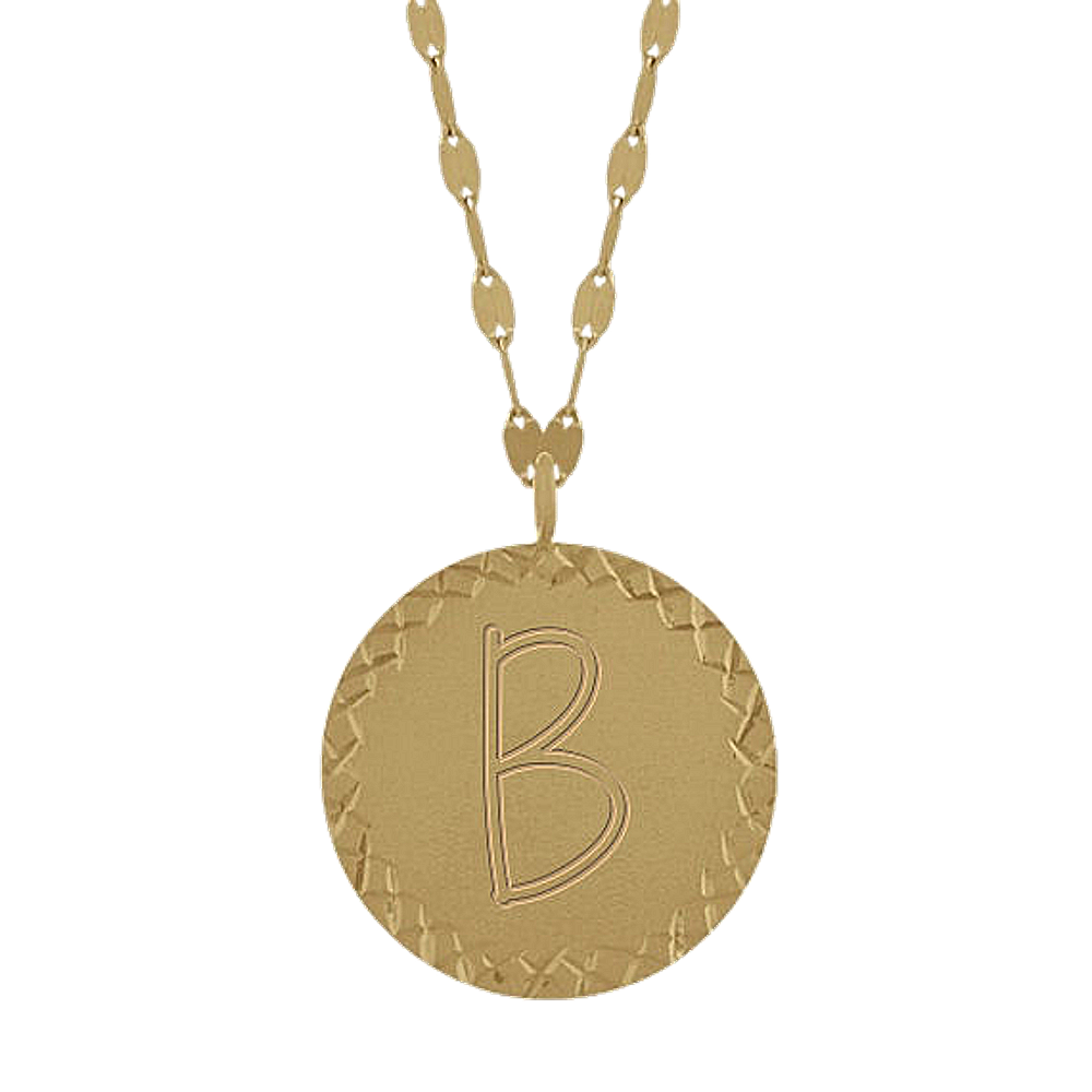 Textured Engravable Disk Pendant (18 in)