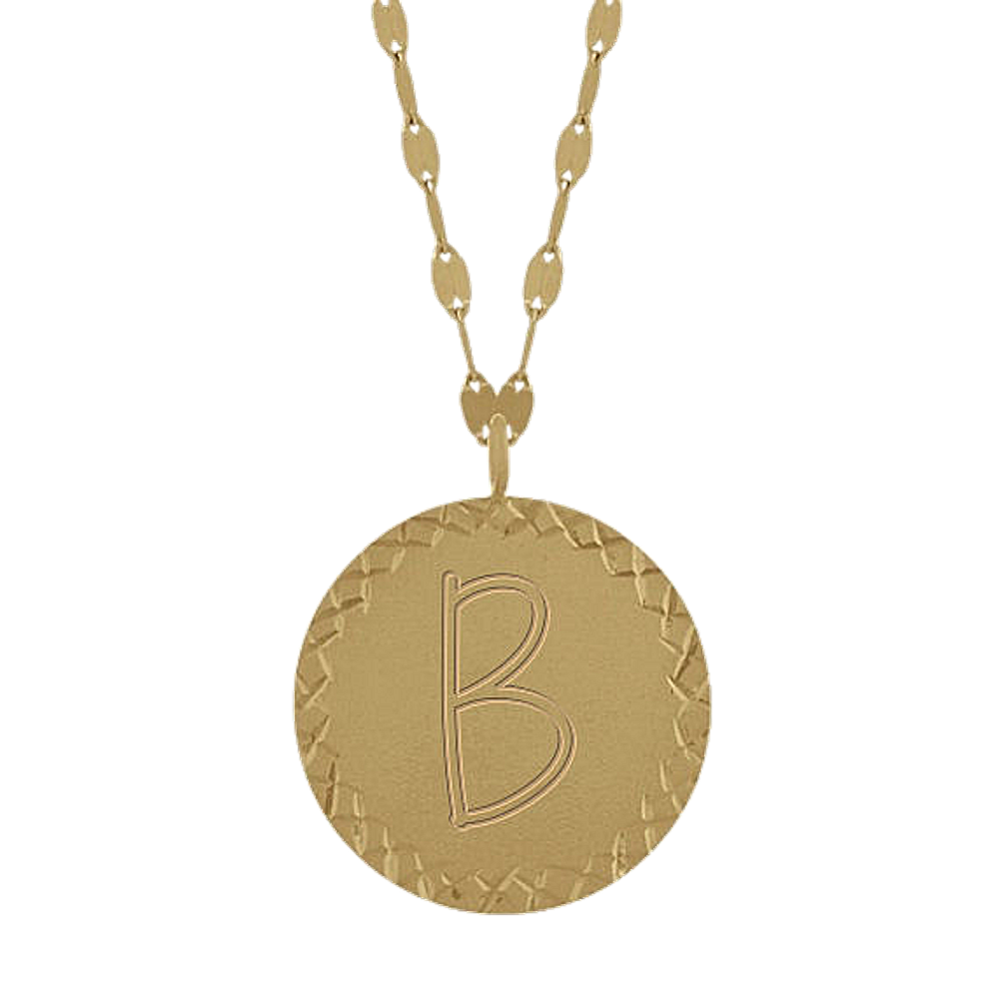 Textured Engravable Disk Pendant (18'')