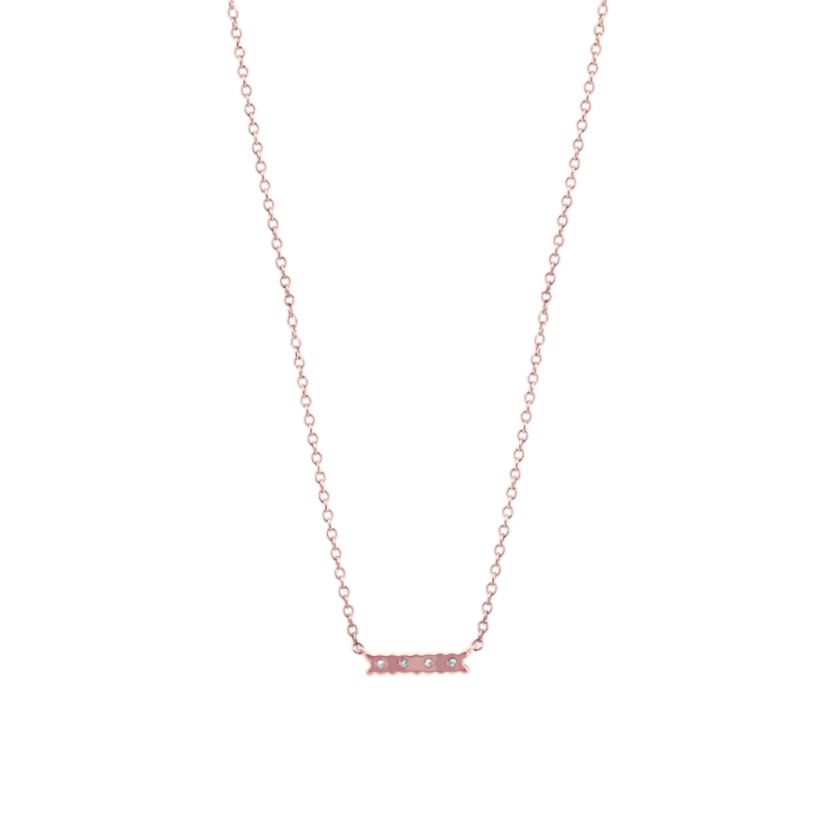 Thames Four-Stone Natural Diamond Bar Necklace in 14K Rose Gold (18 in)