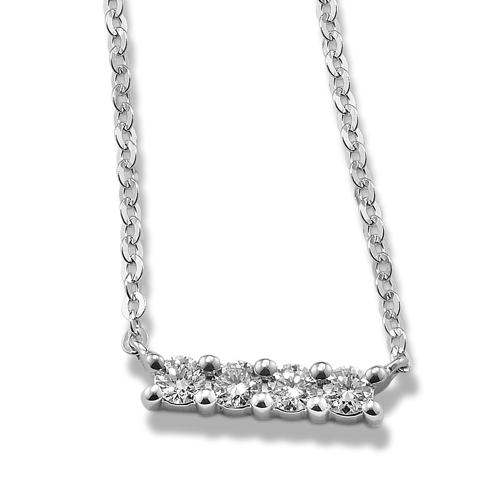 Four-Stone Diamond Bar Necklace (18 in)
