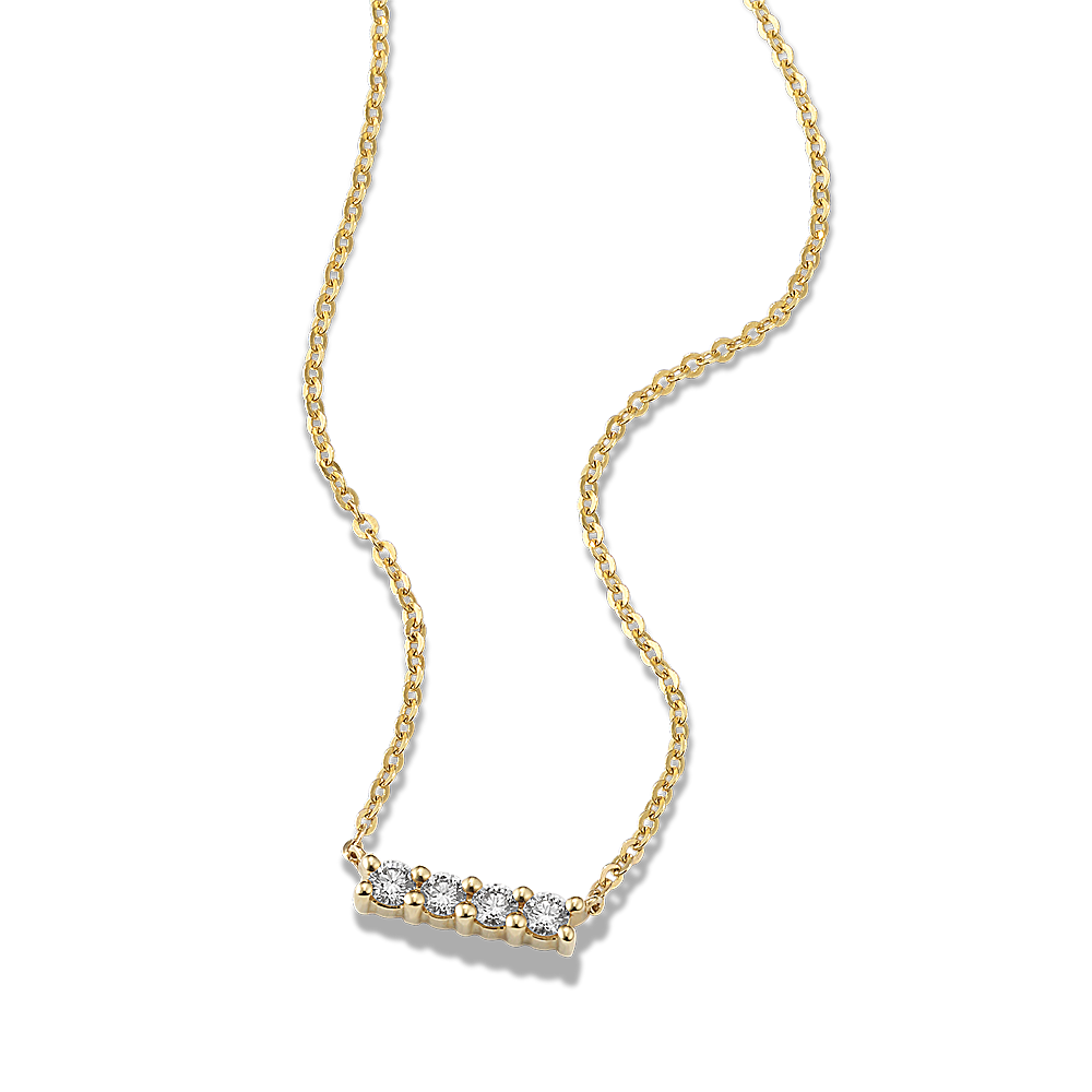 Four-Stone Diamond Bar Necklace (18 in)