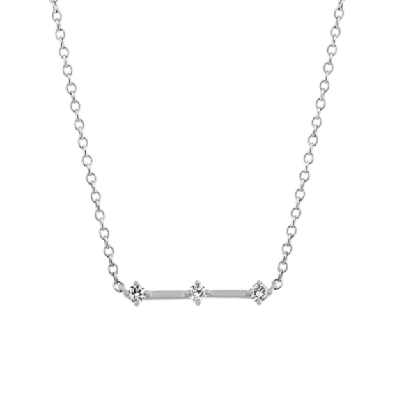 Three-Stone Diamond Bar Necklace (20'')