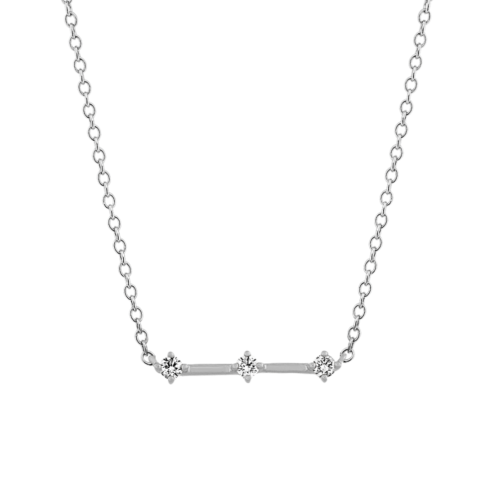 Three-Stone Natural Diamond Bar Necklace (20 in)