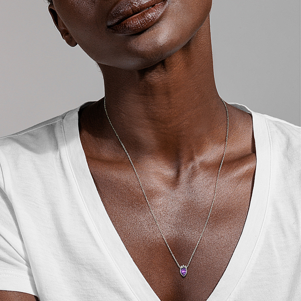 Tiara Amethyst & White Sapphire Pendant | Shane Co.