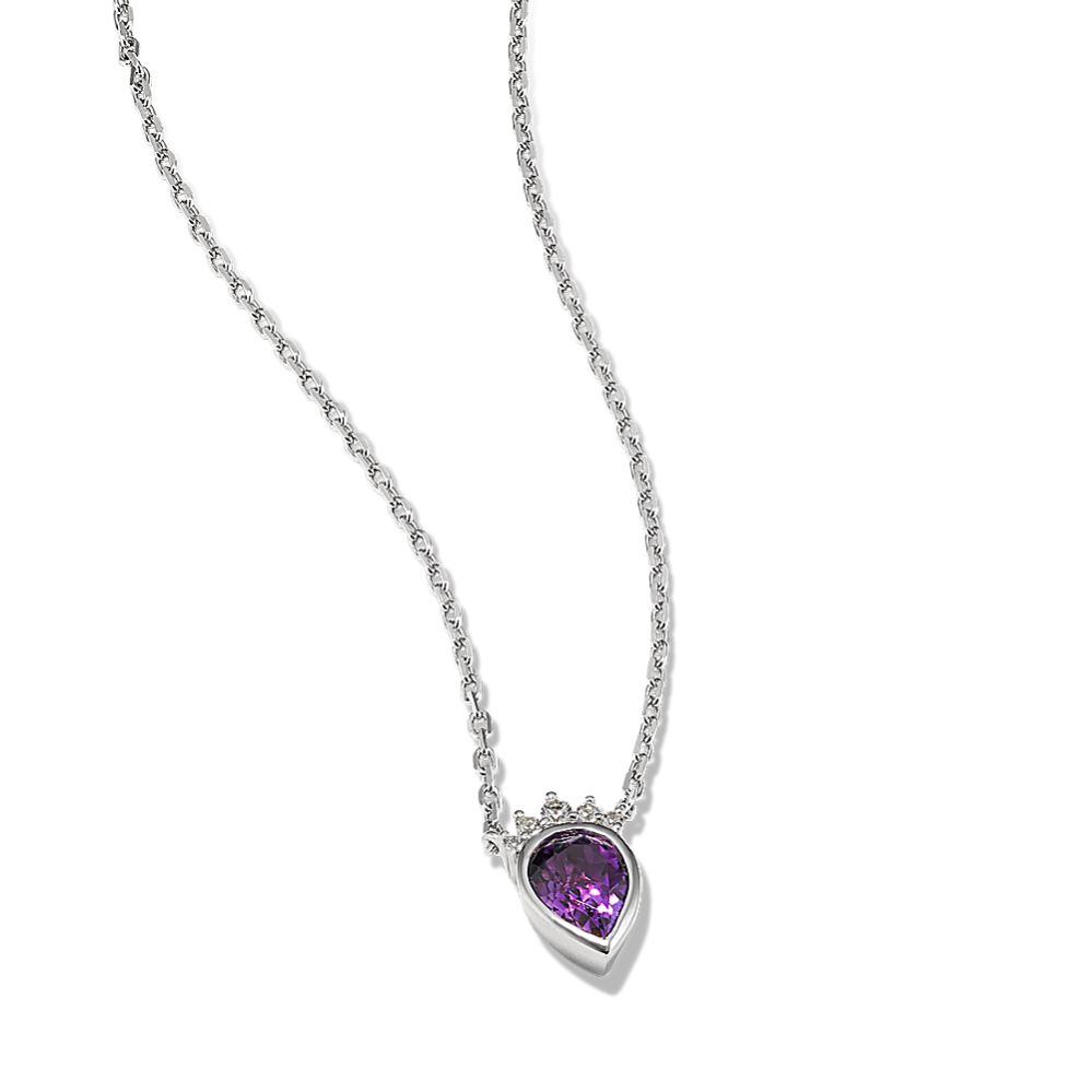 Tiara Amethyst & White Sapphire Pendant