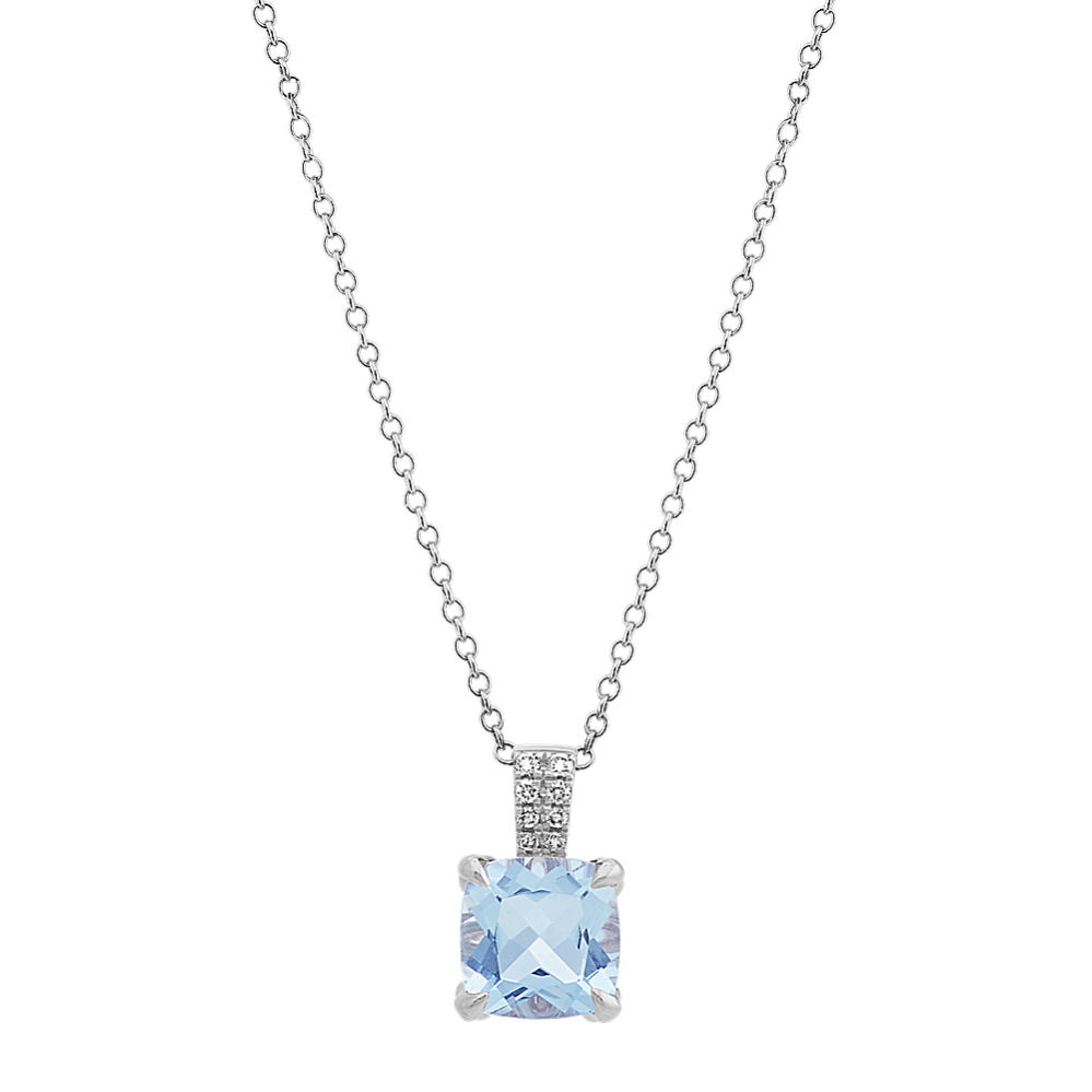 Tierney Aquamarine & Diamond Pendant