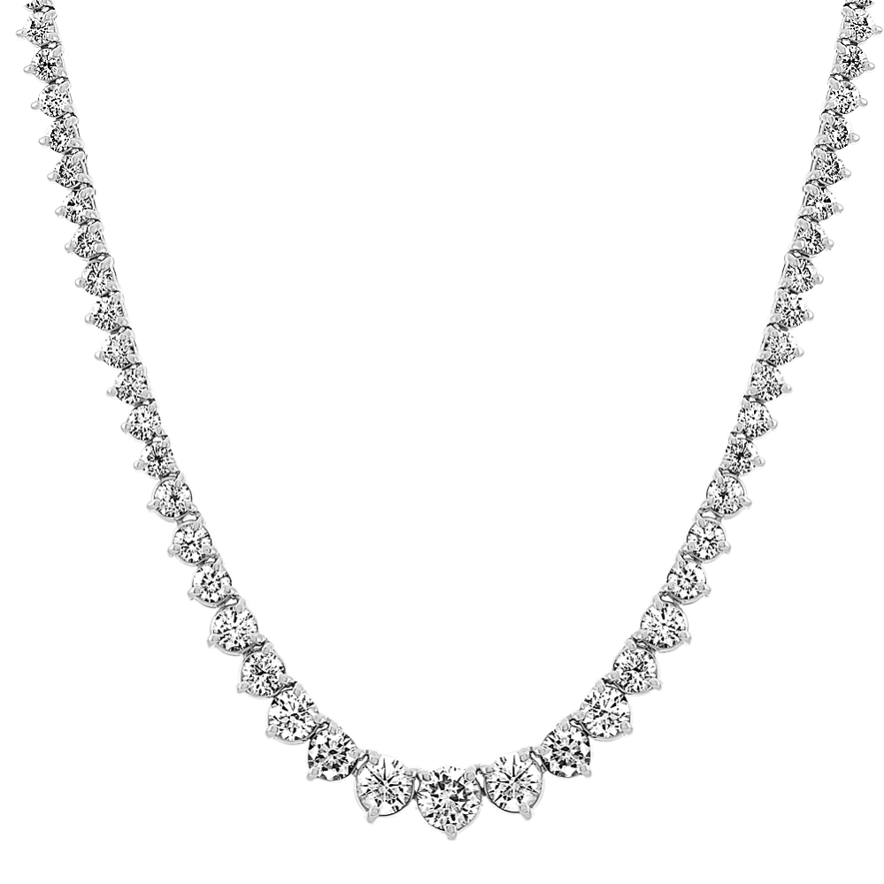 Graduated 10 tcw Diamond Tennis Necklace