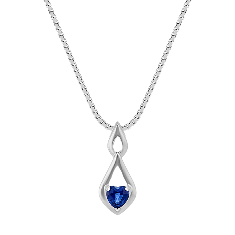 Traditional Blue Sapphire Pendant (20 in)