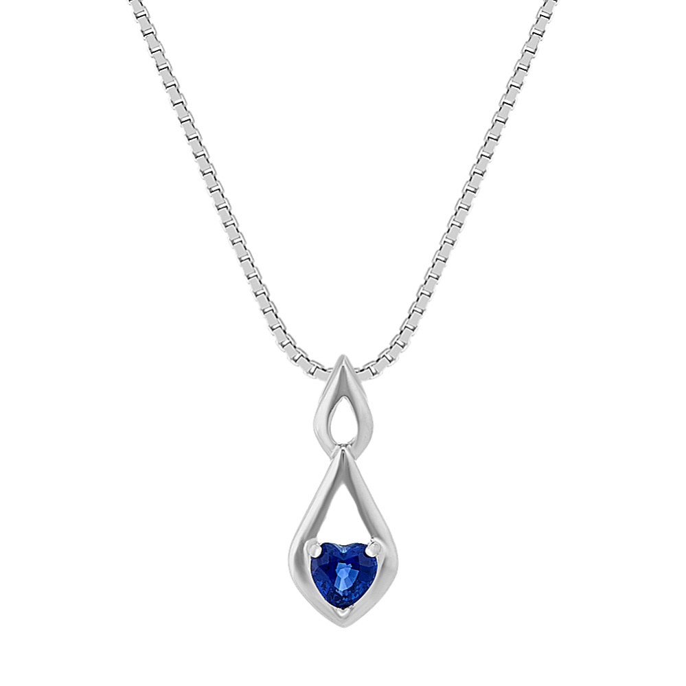 Traditional Blue Sapphire Pendant (20'')