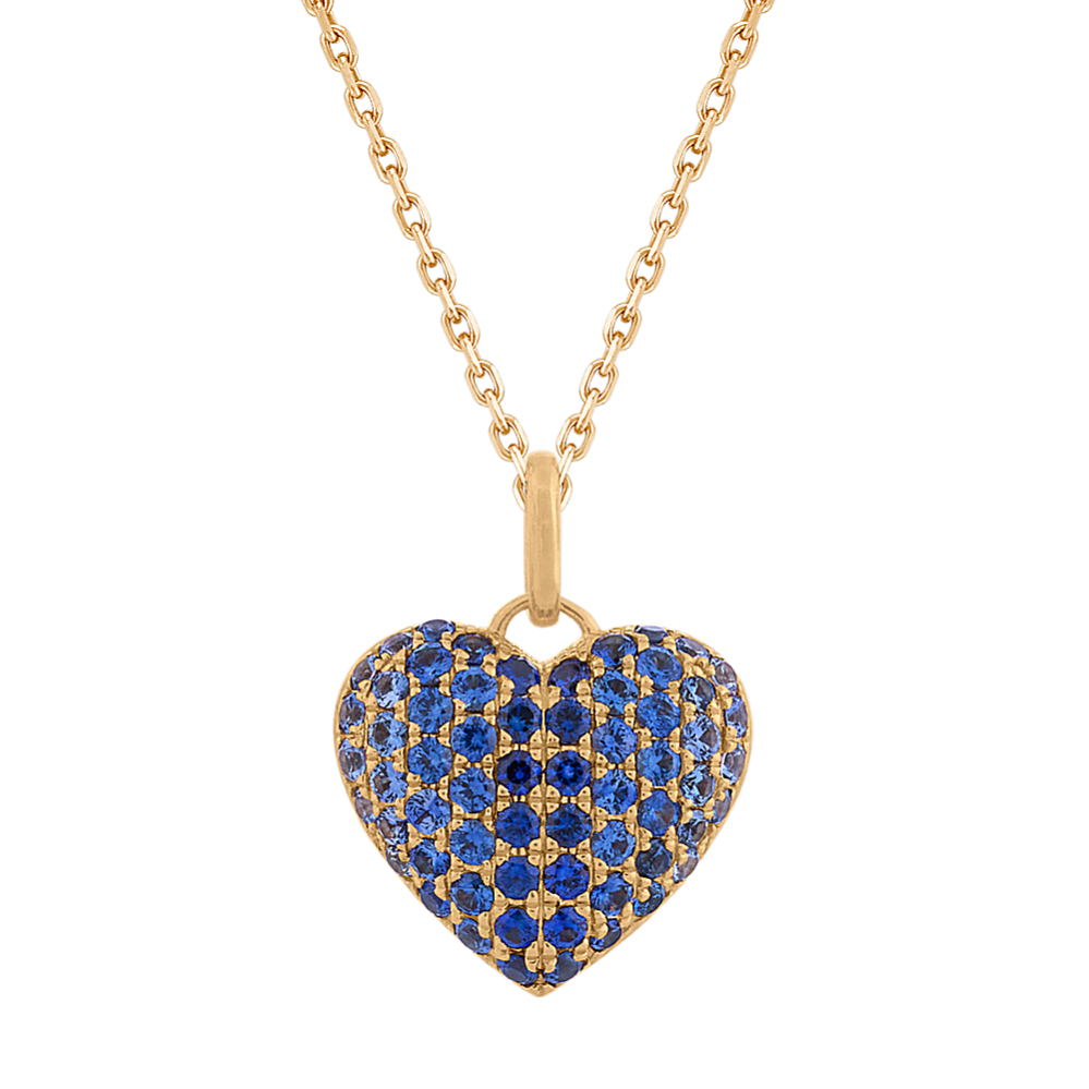 Ombre Blue Sapphire Heart Pendant