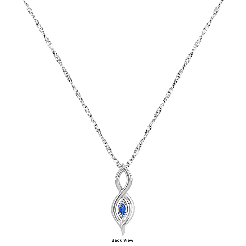 Traditional Sapphire and Diamond Infinity Pendant (18 in) | Shane Co.