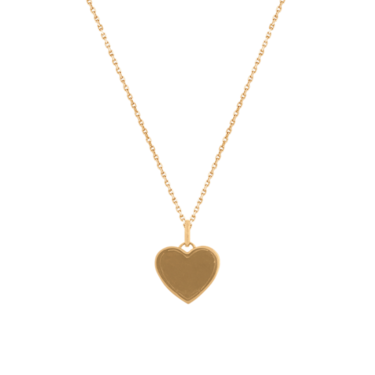 Traditional Natural Sapphire Ombre Heart Pendant in 14K Yellow Gold (18 in)