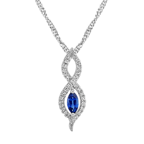 Traditional Sapphire and Diamond Infinity Pendant (18 in) | Shane Co.