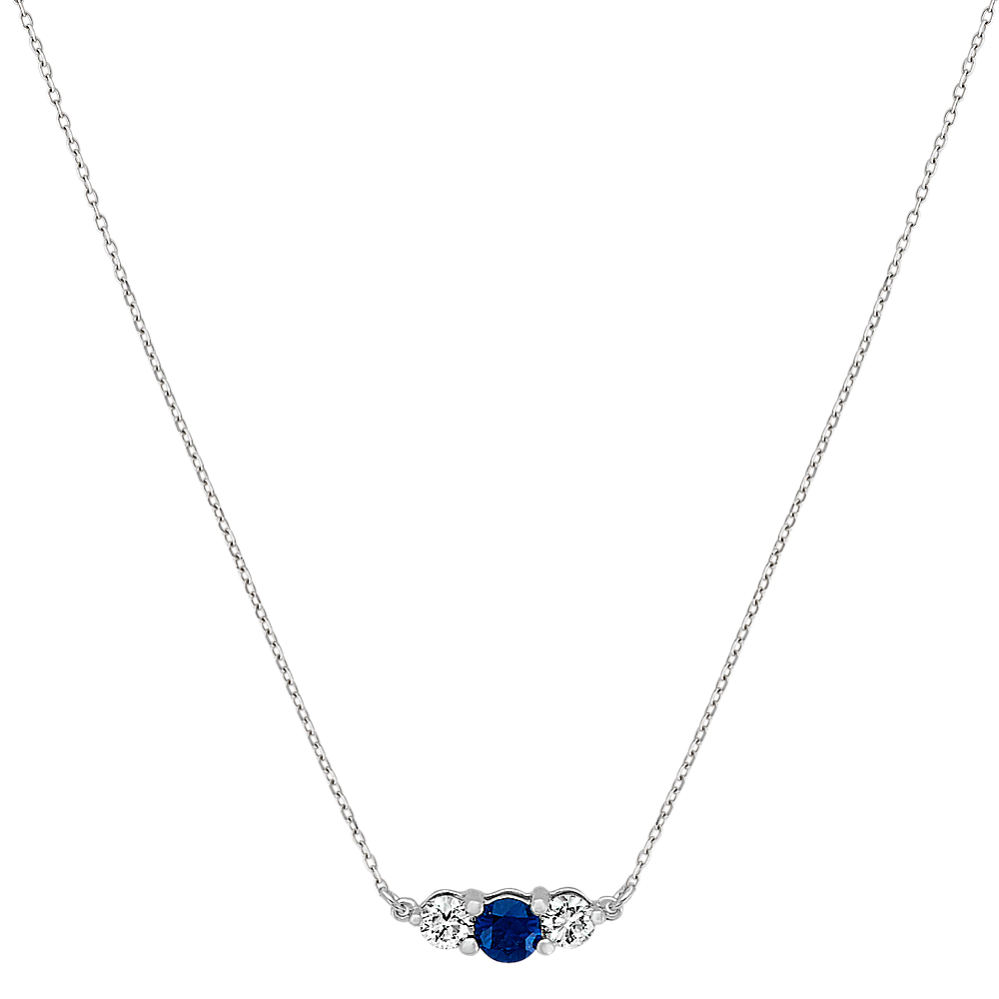 Traditional Sapphire and Diamond Necklace (18 in) | Shane Co.