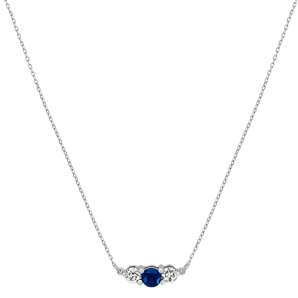 Traditional Sapphire and Diamond Necklace (18 in) | Shane Co.